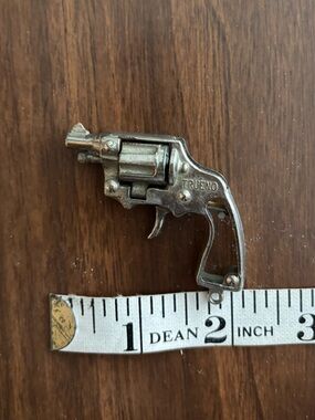 Vintage Miniature Revolver miniature charm or pendant - Silver Tone